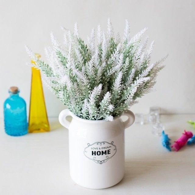 1 Bundle Artificial Lavender Fake Flowers Wedding Bouquet Home Kitchen Office Table Centerpieces Arrangements Decor