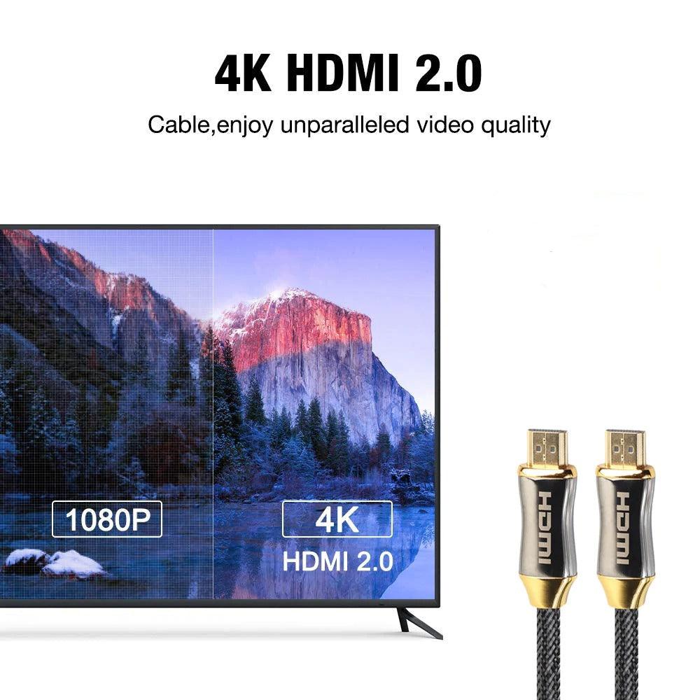 4K Display Port To HDMI Cable Adapter HDMI To HDMI Cable High Speed 2.0 Golden Plated Connection Cable Cord Compatible For UHD FHD