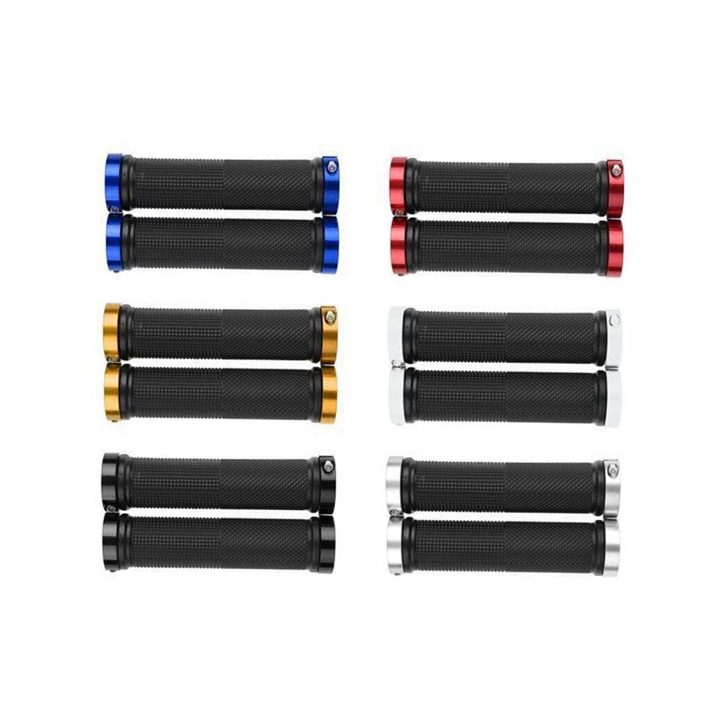 1 pair Road Cycling Handlebar Grips Anti-Skid Rubber Bicycle Grips Mountain Bike Lock On Bicycle Handlebars End Grips Handle Grip With Aluminum Lock Bike Grip For Scooter Cruiser Tricycle Wheel Chair Mountain Road Urban Foldable Bike