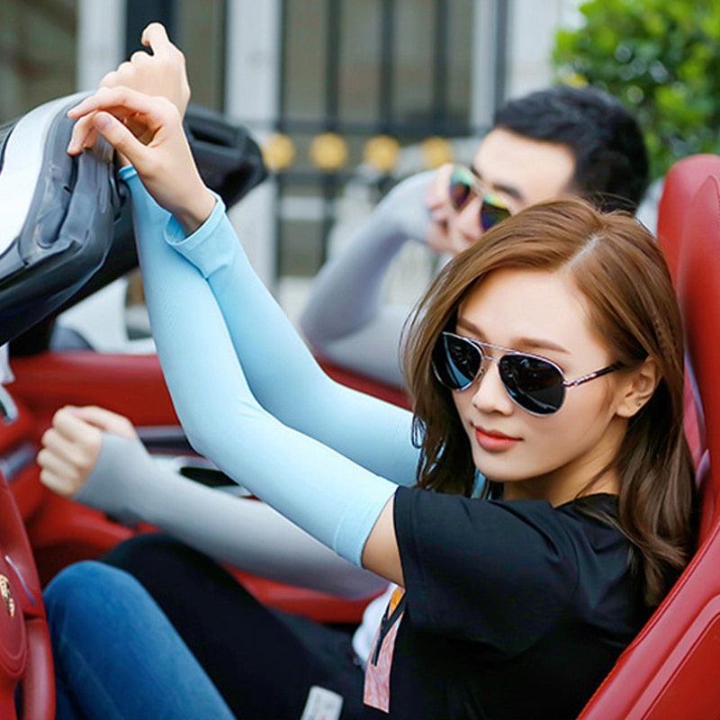 1 Pair Sport Sun Protection Arm Covers Cooling For Men Women Summer Sunblock Cycling Driving Golf Running Unisex Elbow Cover Outdoor Cycling Running Fishing Driving Cool Anti-UV Arm Sleeves For Workout