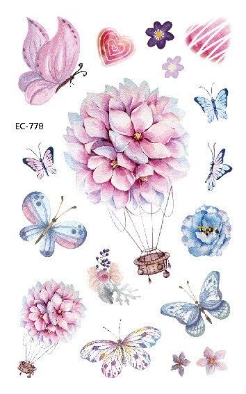 1 Pc Butterfly 3D Temporary Tattoo 52 Style Waterproof Butterfly Tattoos Stickers Temporary Colorful Design For Womens