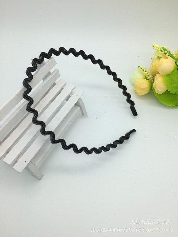 1 pc Fashion Wave Men's Women Unisex Black Wavy Hair Head Hoop Band Sport Headband Hairband Gorgeous Hair Accessories For Men And Women
