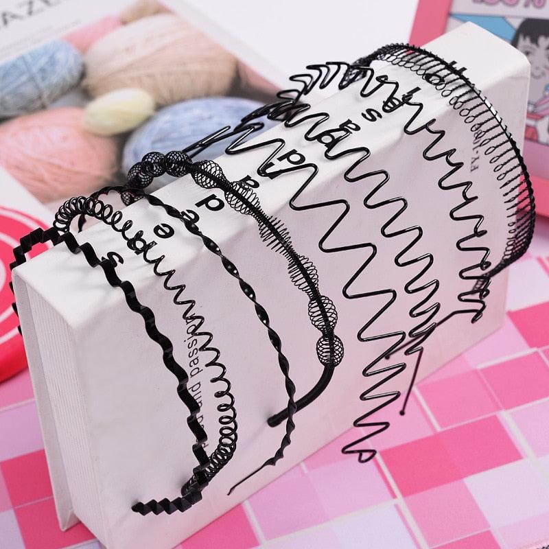 1 pc Fashion Wave Men's Women Unisex Black Wavy Hair Head Hoop Band Sport Headband Hairband Gorgeous Hair Accessories For Men And Women