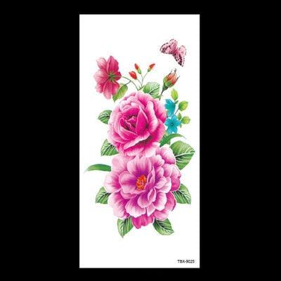 1 Pcs Elegant Temporary Tattoos Stickers Rose Flowers Arm Shoulder Tattoo Waterproof Big Luxury Flower For Womens