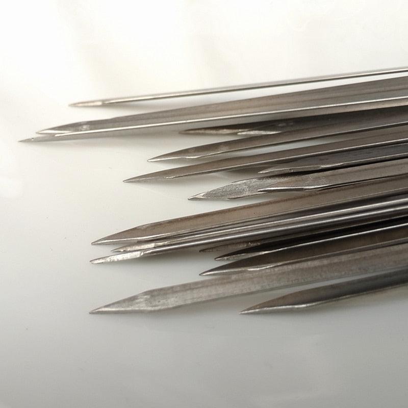 10-20Pcs Stainless Steel Barbecue Skewer Reusable BBQ Skewers Kebab Iron Stick For Outdoor Camping Picnic Tools Cooking Tools Stainless Steel Barbecue Skewers Durable and Reusable Metal Skewers