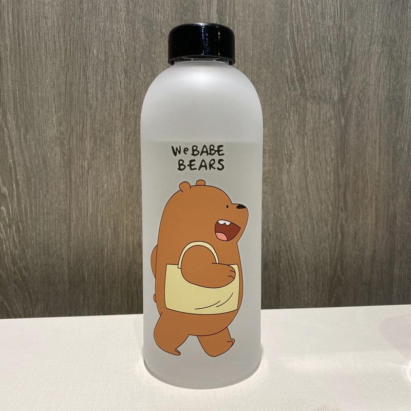 1000ml Water Bottles Cute Panda Bear Cup With Straw Transparent Cartoon Water Bottle Drinkware Frosted Cup Leak-proof Plastic Straw Cartoon Frosted Leak Proof Panda Bear Pattern Transparent Water Cup Sports Drink Water Bottle
