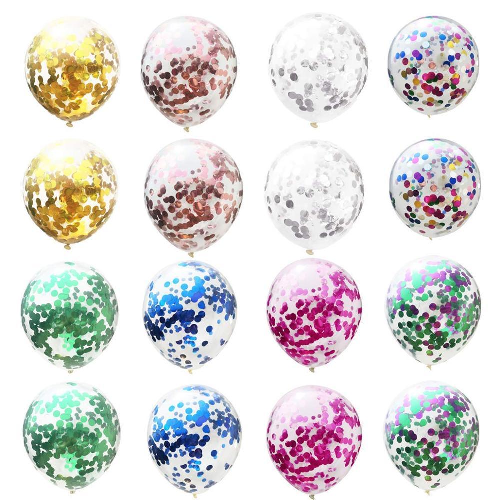 10/20 Star Metallic Confetti Latex Transparent 12inch Balloons For Baby Shower Birthday Party Wedding Decoration