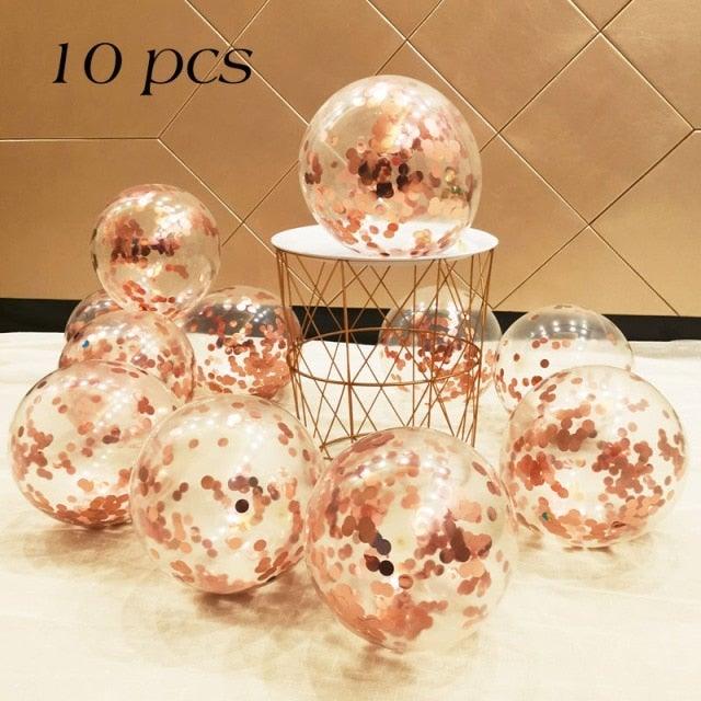 10/20 Star Metallic Confetti Latex Transparent 12inch Balloons For Baby Shower Birthday Party Wedding Decoration