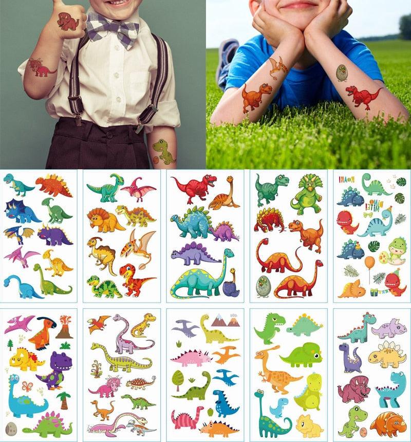 10pcs Dinosaur Sticker Temporary Tatoo Waterproof Colorful Elegant Children Tattoos