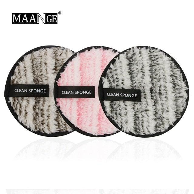 1/3PCS New Makeup Removal Sponge Flutter Wash Cotton Flapping Reusable Wet Sponge Face Puff Soft Natural Cleaner Premium Microfiber Cloth