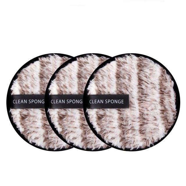 1/3PCS New Makeup Removal Sponge Flutter Wash Cotton Flapping Reusable Wet Sponge Face Puff Soft Natural Cleaner Premium Microfiber Cloth