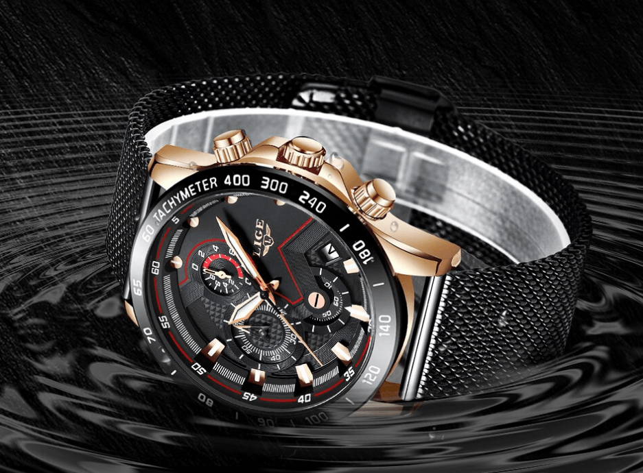 Men's Sports Waterproof Watch With Stainless Steel Bracelet Unique Design Perfect Gift For Your Man