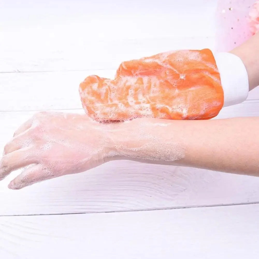 1PC Colorful Shower Bath Magic Peeling Glove Modern Exfoliating Tan Removal Skincare Soft Gloves For Shower Body Scrubber Bath Accessories