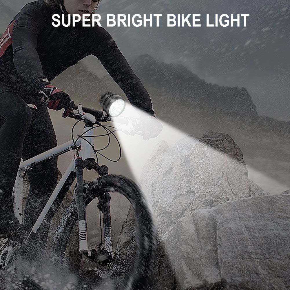 2 IN 1 Bicycle Headlight Bike Light Front Head Lamp Cycling Flashlight Mountain Bicycle Front Light With 6400mAh/8400mAh Rechargeable Battery Pack 3 Modes Bike Front Headlamp