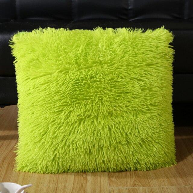 2021 Soft Fur Plush Cushion Cover Pillowcase For Home Decor Pillow Cover Bed Sofa Decorative Soft Fluffy Plush Pillowcases Square Autumn Cushion Covers For Living Room