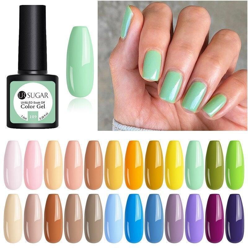 2022 Modern Spring Green Gel Nail Polish Colorful UV LED Long Lasting Varnish Modern High Quality Design For Girls and Womens
