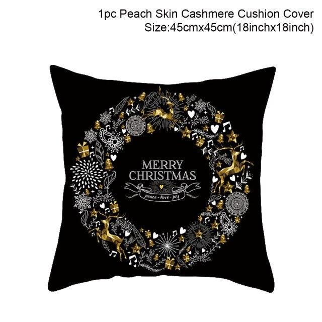 2022 Santa Claus Christmas Pillowcase Decor For Home Christmas Throw Pillow Covers Decorative Snowman Santa Claus Pillow Covers Linen Cushion Cover Couch Pillow Cases Merry Christmas Ornament Xmas Gifts 45x45CM