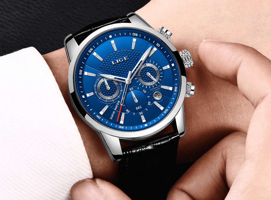 Men's Waterproof Watch With Chronometers Day View Sport Analog Watches Excellent Look Perfect Gift For Him