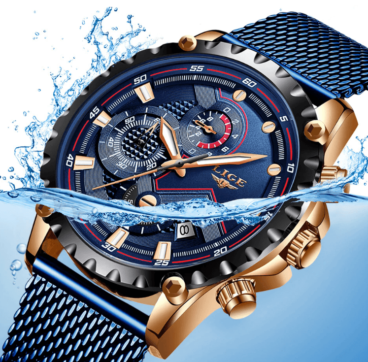 Men's Sports Waterproof Watch With Stainless Steel Bracelet Unique Design Perfect Gift For Your Man