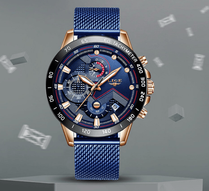 Men's Sports Waterproof Watch With Stainless Steel Bracelet Unique Design Perfect Gift For Your Man