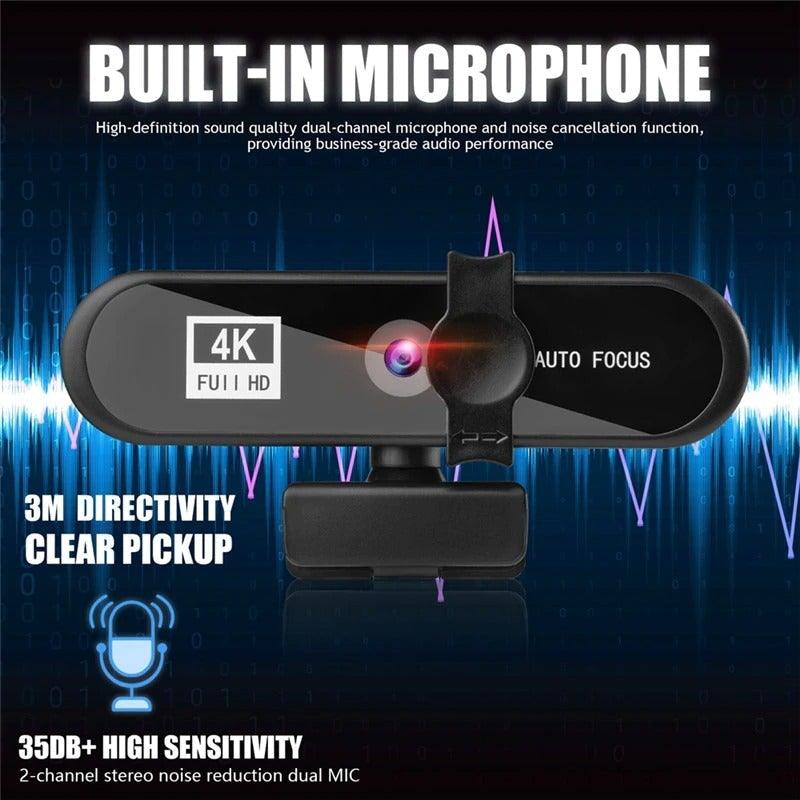2K 4K Conference Webcam Autofocus USB Web Camera Laptop Desktop For Office Meeting Home With Mic 1080P HD Webcam For Video Conferencing Recording and Streaming