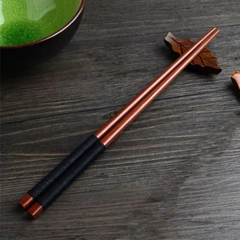 2PCS Incredible Handmade Japanese Natural Chestnut Wood Sushi Chopsticks Set Value Gift Sushi Chinese food