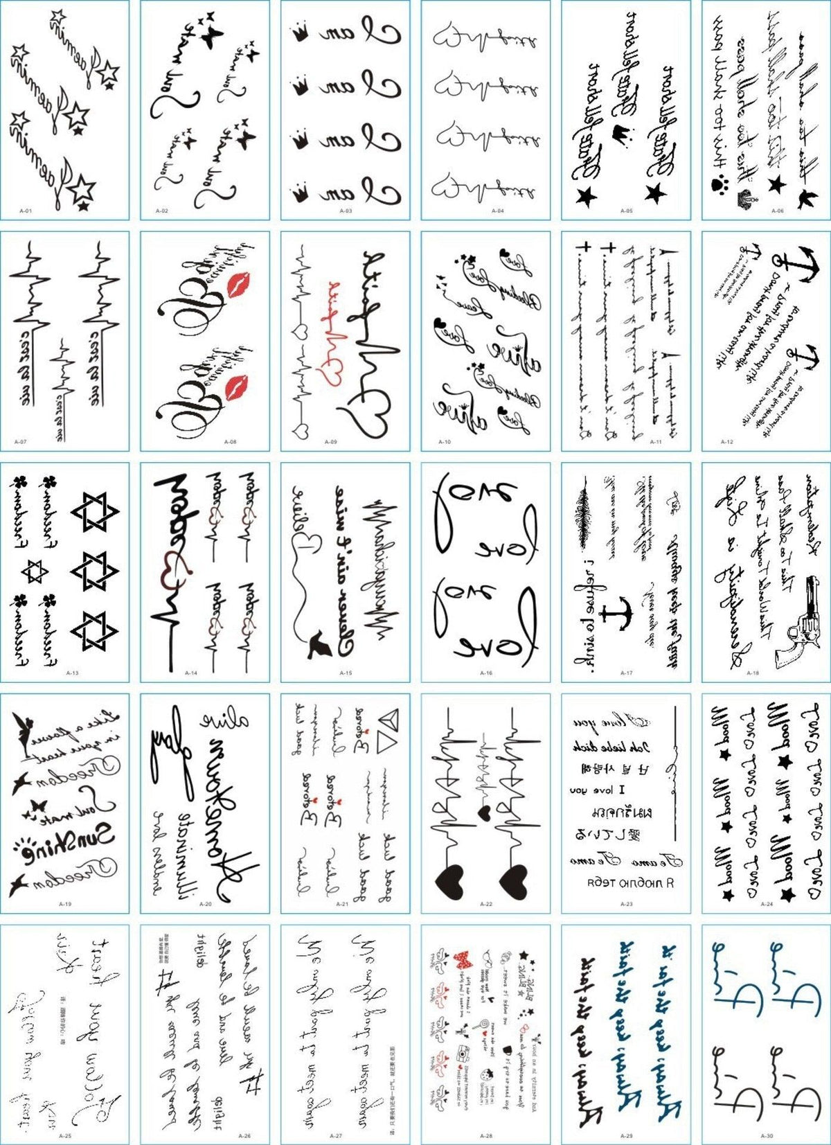30 Pieces/set Small Luxury Temporary Tattoo Sticker Colorful Drawing Flower Cute Body Tatoo For Kids Adults
