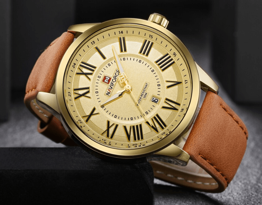 Universal Waterproof Watch With Details Of Great Design Numbers And Date Display Perfect Gift