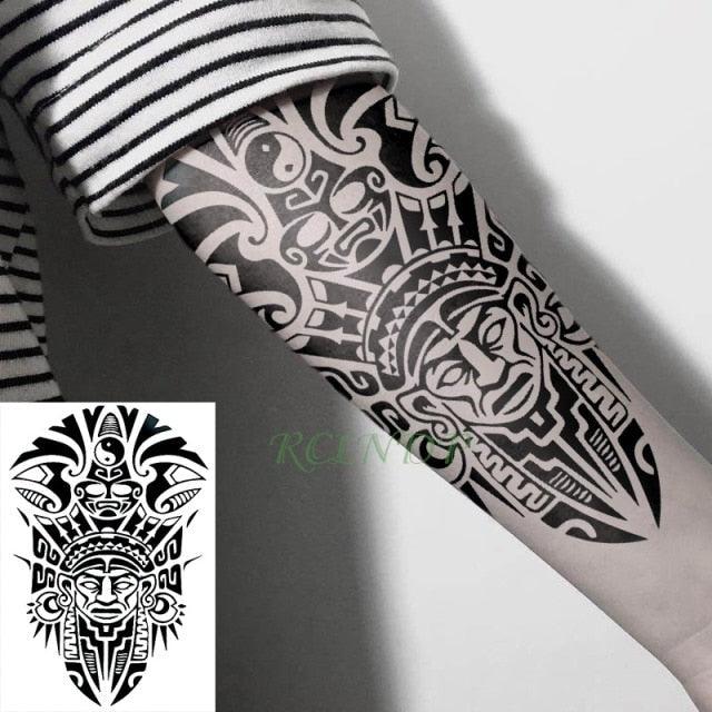 57 Sheets Temporary Tattoo Stickers Set Waterproof Temporary Tattoo Waist Arm Modern Stylish Big Black Tattoos For Womens Mens