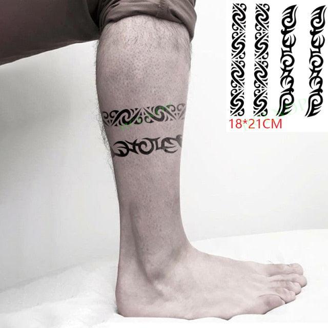 57 Sheets Temporary Tattoo Stickers Set Waterproof Temporary Tattoo Waist Arm Modern Stylish Big Black Tattoos For Womens Mens