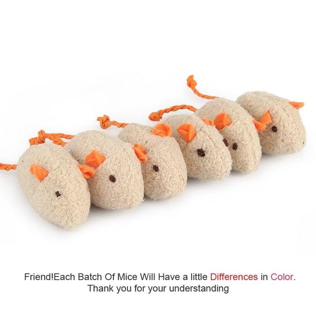 6pcs/lot Mix Pet Toy Catnip Mice Cats Toys Fun Plush Mouse Cat Toy For Kitten Skitter Critters Cat Toy Value Pack