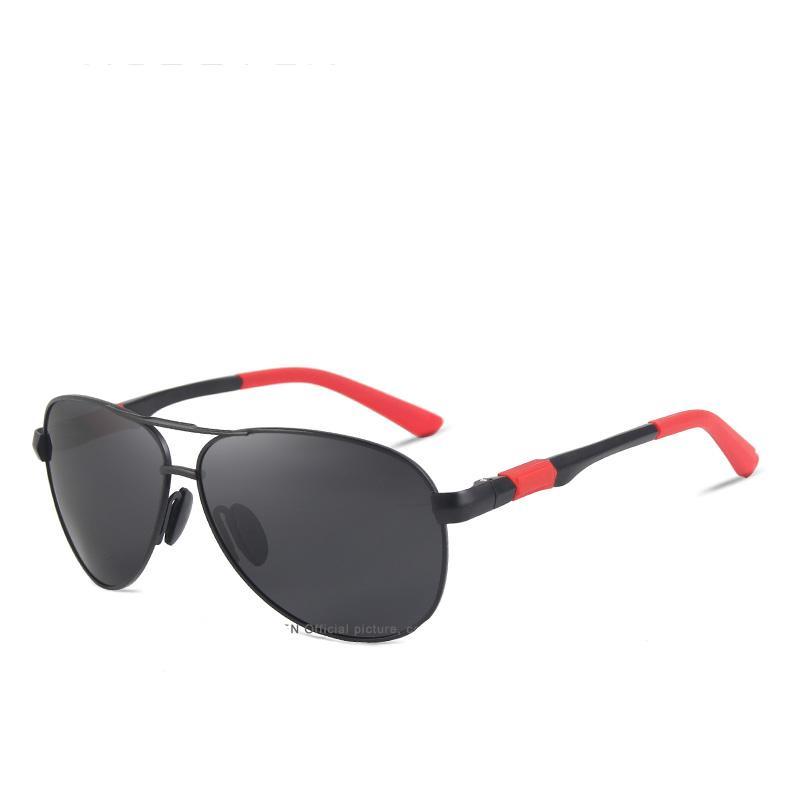 Men 100% Polarized Aluminum Alloy Frame Sunglasses In Elegant Retro Classic Men's Driving Pilot Style
