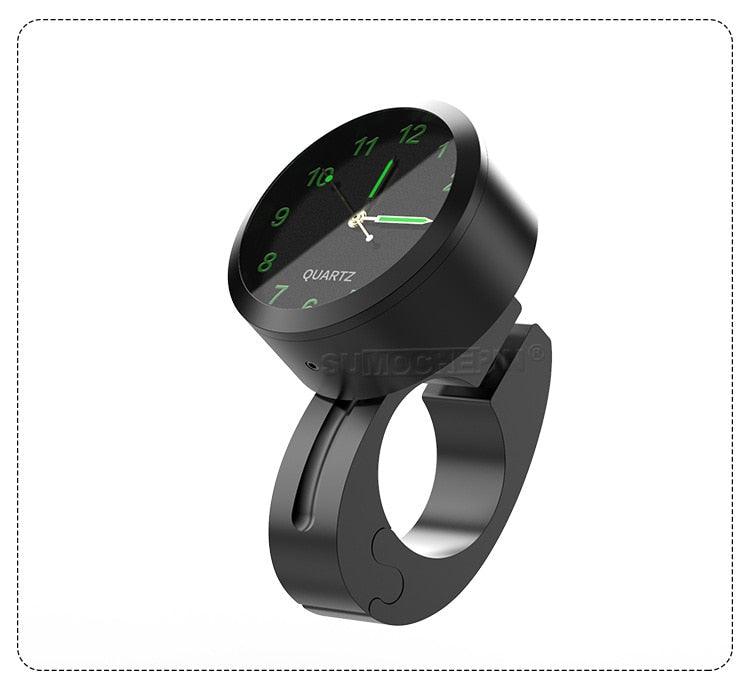 7/8" Universal Motorcycle Handlebar Watch Bike Hand Grip Bar Mount Dial Clock Motorcycle Handlebar Watch Mount Clock Glow Mount Clock Dial Watch Fit Waterproof For Scooter Bicycle Motor ATV