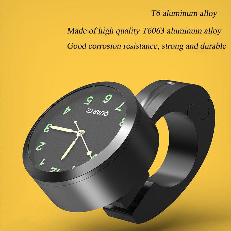 7/8" Universal Motorcycle Handlebar Watch Bike Hand Grip Bar Mount Dial Clock Motorcycle Handlebar Watch Mount Clock Glow Mount Clock Dial Watch Fit Waterproof For Scooter Bicycle Motor ATV