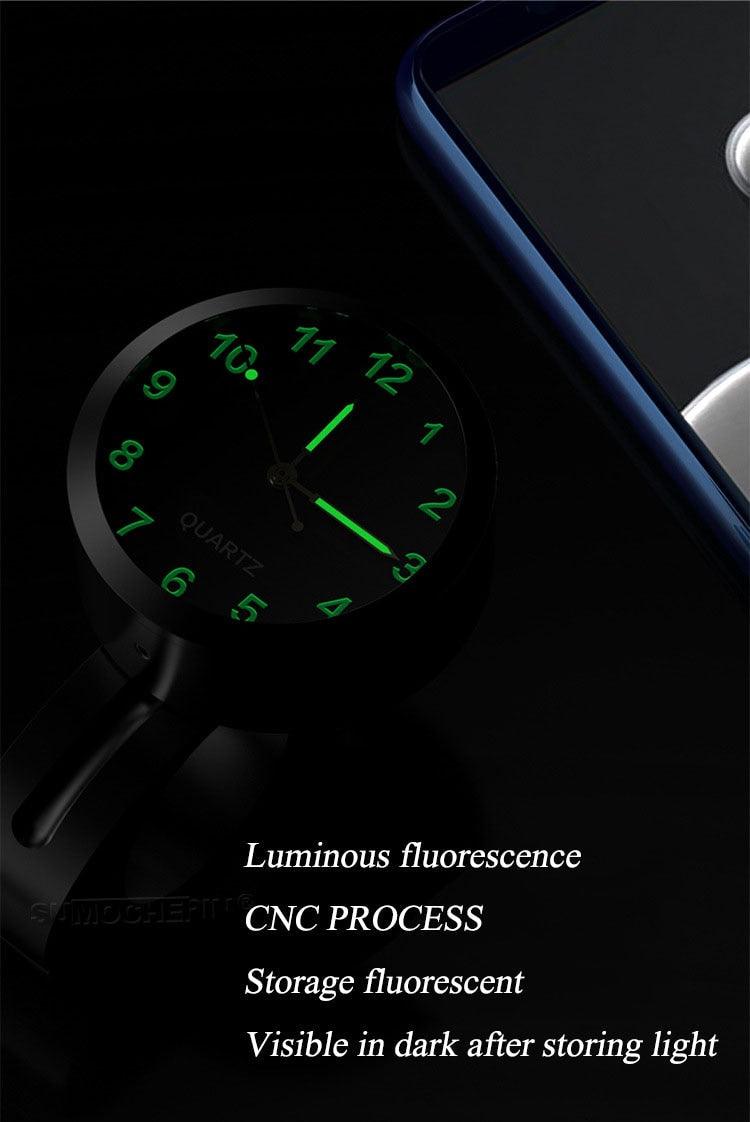 7/8" Universal Motorcycle Handlebar Watch Bike Hand Grip Bar Mount Dial Clock Motorcycle Handlebar Watch Mount Clock Glow Mount Clock Dial Watch Fit Waterproof For Scooter Bicycle Motor ATV