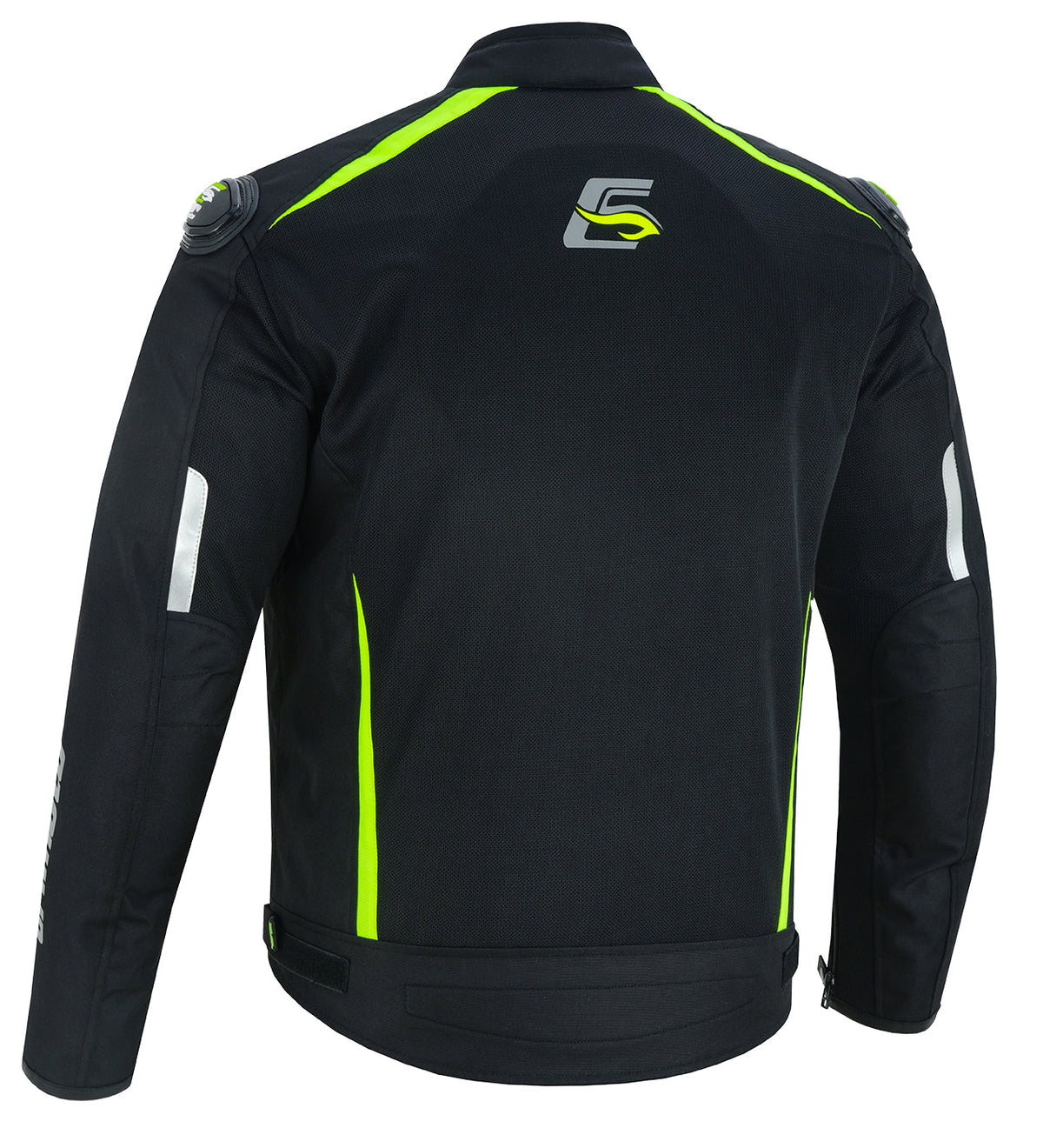 Men’s High Premium Quality Summer 4 Pockets Waterproof Motorcycle Black/Fluorescent Jacket-