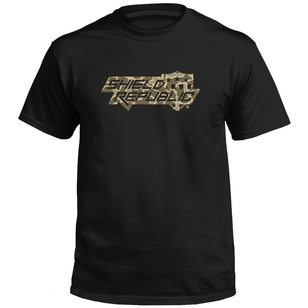 Shield Republic Duck Camo Stacked Logo (Front)