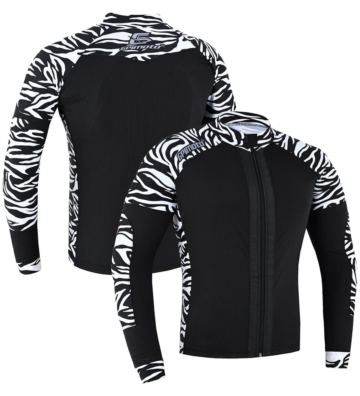 Men's Mesh Black & White Motorcycle Shirt | CE Level 2 Certified Protection