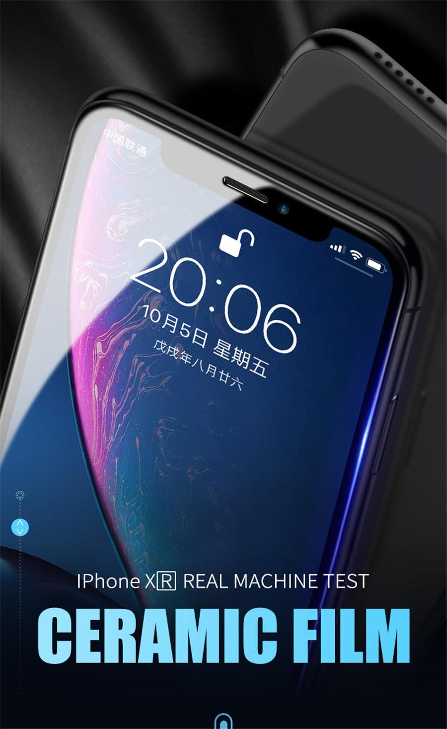 Full Cover Ceramics Screen Protector Explosion-proof Soft Film For iPhone 12 Mini 11 Pro XS Max XR X 8 7 6S Plus SE2 Soft Glass Tempered Glass Screen Protector Compatible iPhone