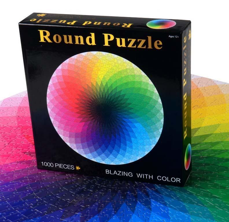 1000PCS/SETColorful Rainbow Round Geometrical Photo Planet Puzzle Adult Kids Educational Toy Puzzle