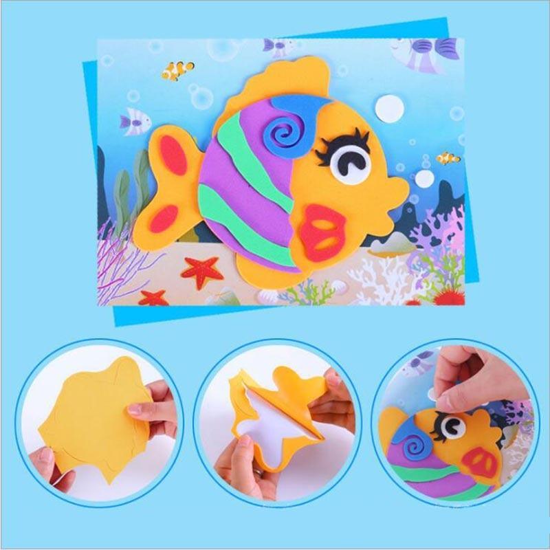 10 designs/lot Cartoon 3D EVA Foam Sticker Puzzle Series Kids Multi-patterns Styles Toys for Children Birthday Gift