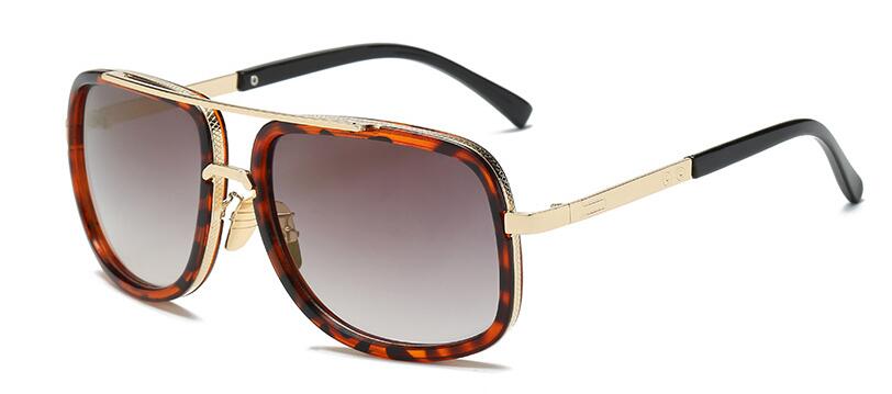 Classic Brand Luxury Square Gold Metal Frame Woman and Man Unisex Top Oversized Bog Frame Elegant Sunglasses For Summer Designer