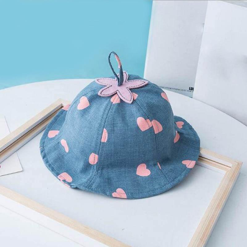 Baby Sun Hat Heart Print Baby Boy/Girl Hat Outdoor Kids Bucket Hat Children Hat Baby Beach Caps Beanie For Girls