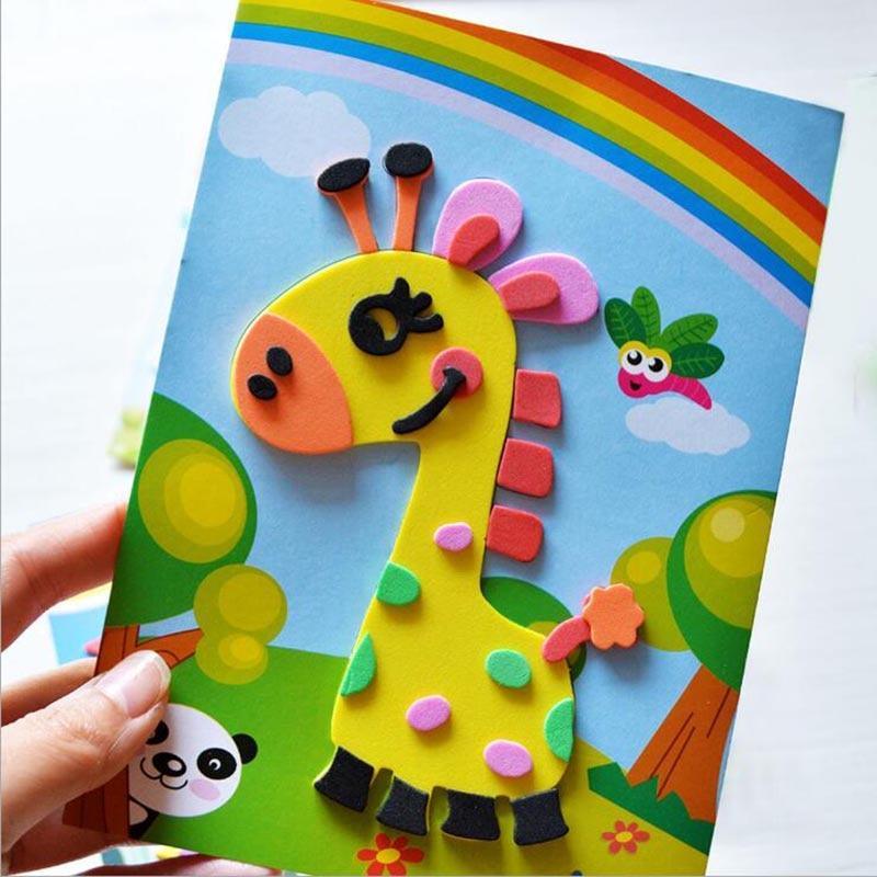 10 designs/lot Cartoon 3D EVA Foam Sticker Puzzle Series Kids Multi-patterns Styles Toys for Children Birthday Gift