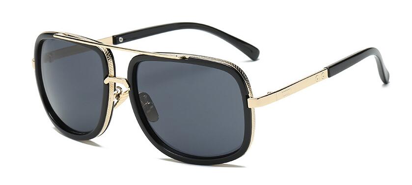 Classic Brand Luxury Square Gold Metal Frame Woman and Man Unisex Top Oversized Bog Frame Elegant Sunglasses For Summer Designer