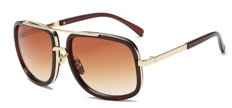 Classic Brand Luxury Square Gold Metal Frame Woman and Man Unisex Top Oversized Bog Frame Elegant Sunglasses For Summer Designer