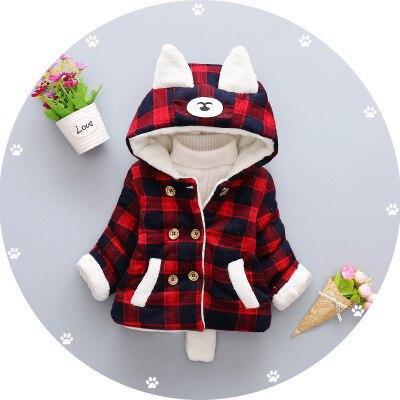 Luxury Newborn Children Plus Cute Hooded Cotton Jacket Infant Clothing for Baby Girls In Elegant Colorful Design For Winter