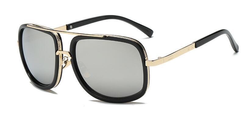 Classic Brand Luxury Square Gold Metal Frame Woman and Man Unisex Top Oversized Bog Frame Elegant Sunglasses For Summer Designer