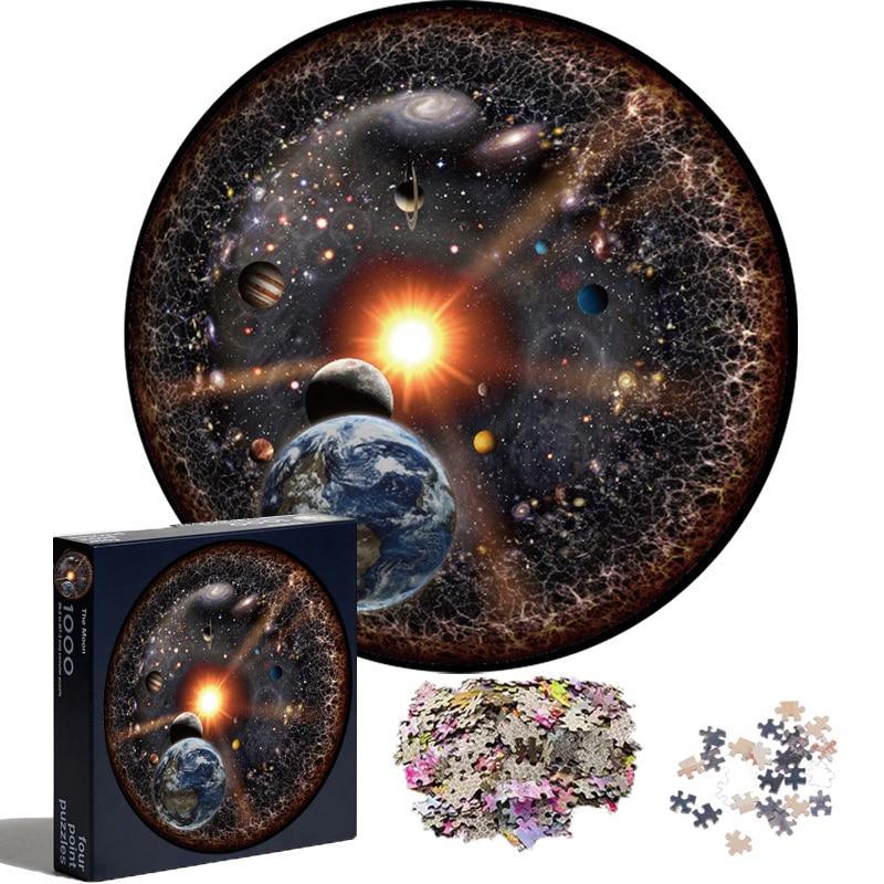 1000PCS/SETColorful Rainbow Round Geometrical Photo Planet Puzzle Adult Kids Educational Toy Puzzle