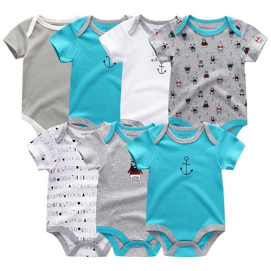 Unisex Newborn Baby Rompers Clothing Infant Jumpsuits 100%Cotton Children 7Pcs/Lot Set for Girls and Boys Jumpsuits For Kids
